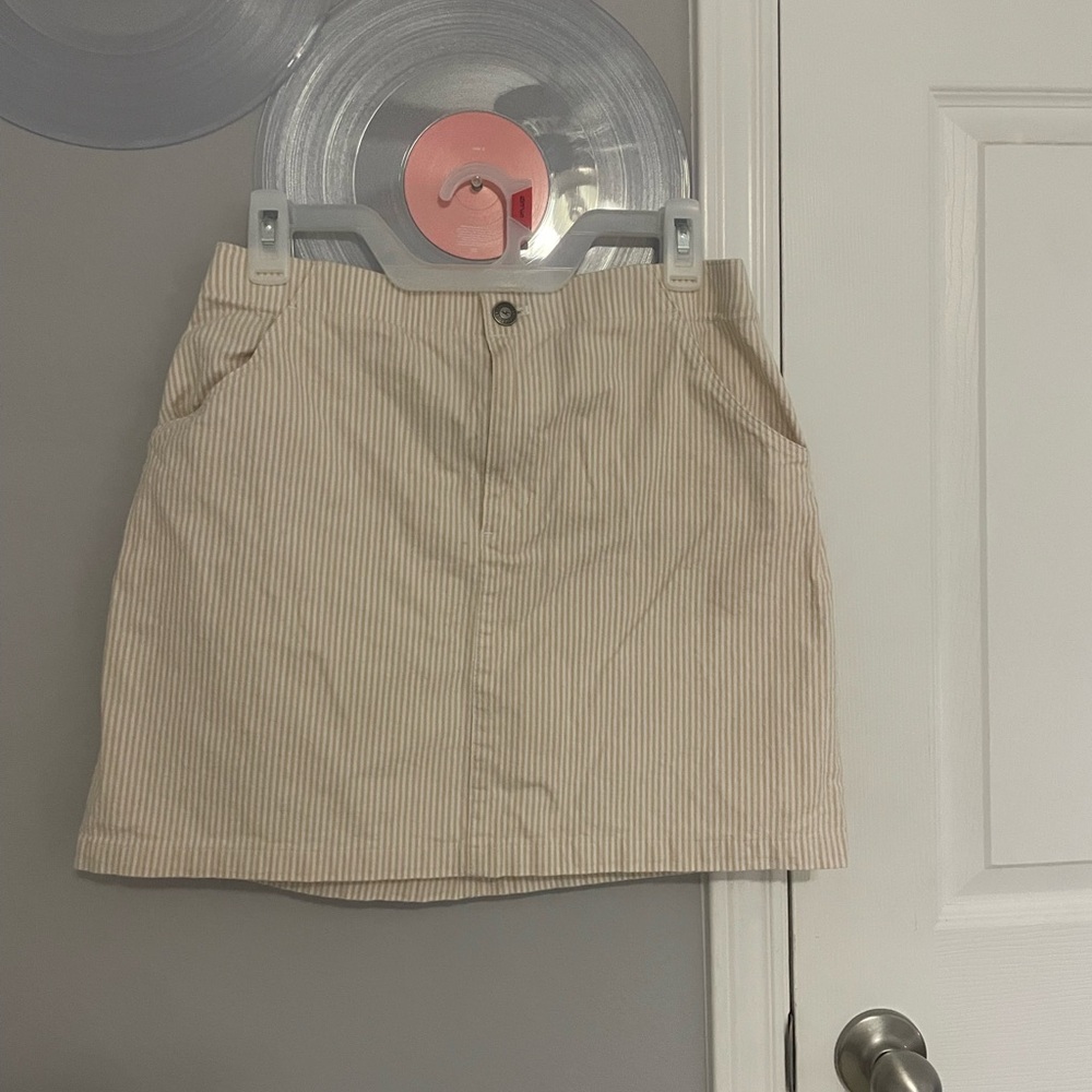 Hollister Beige Striped Mini Skirt